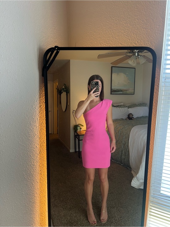 Amanda Uprichard Dresses & Skirts - Amanda Uprichard Hot Pink One-Shoulder Cocktail Dress